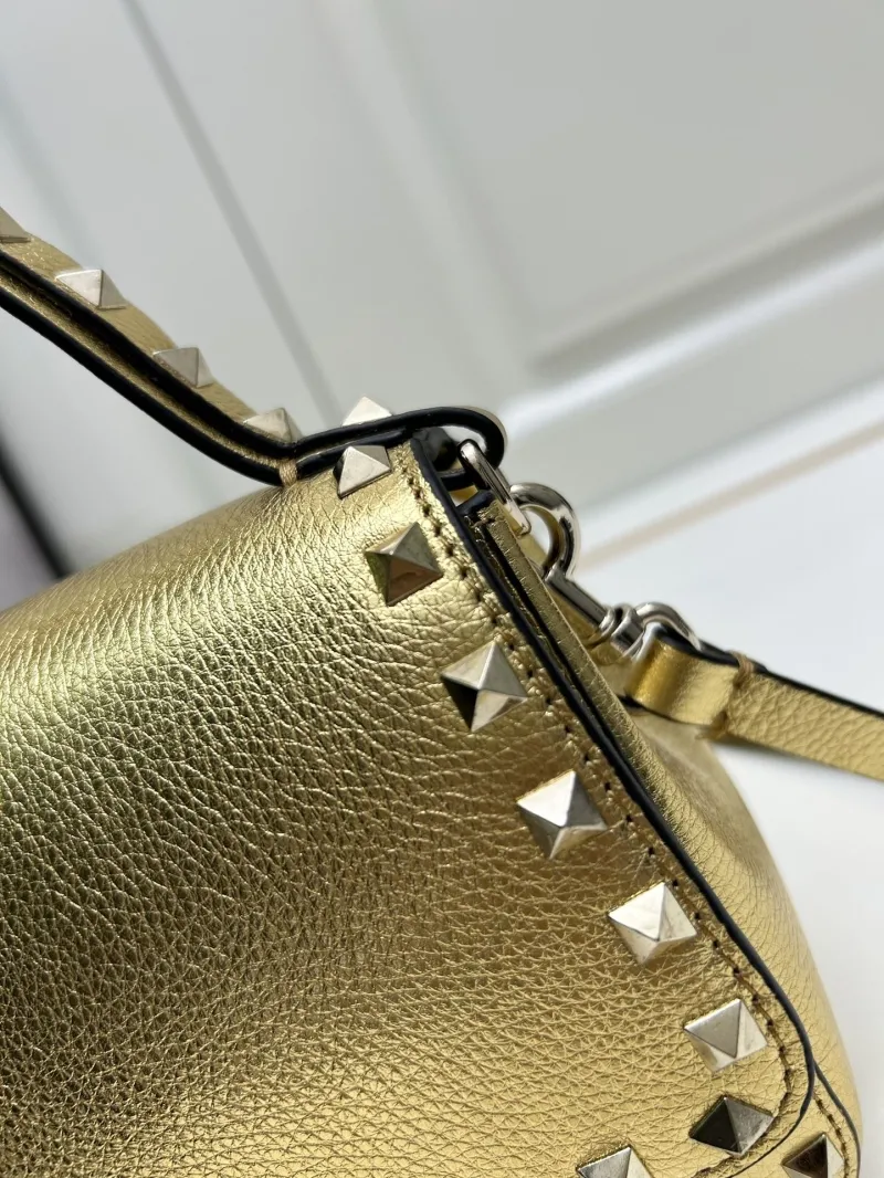 Valentino Gold Studded Crossbody Handbag 9892 - Image 6