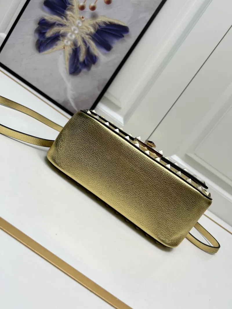 Valentino Gold Studded Crossbody Handbag 9892 - Image 7