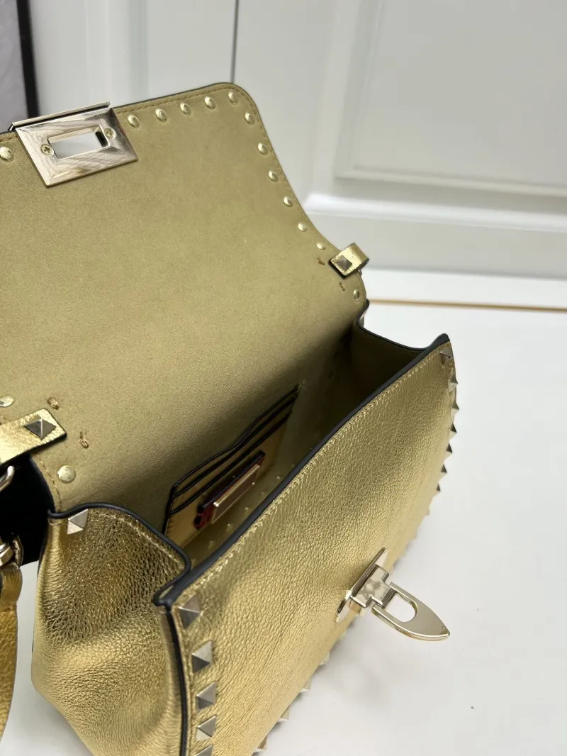 Valentino Gold Studded Crossbody Handbag 9892 - Image 8