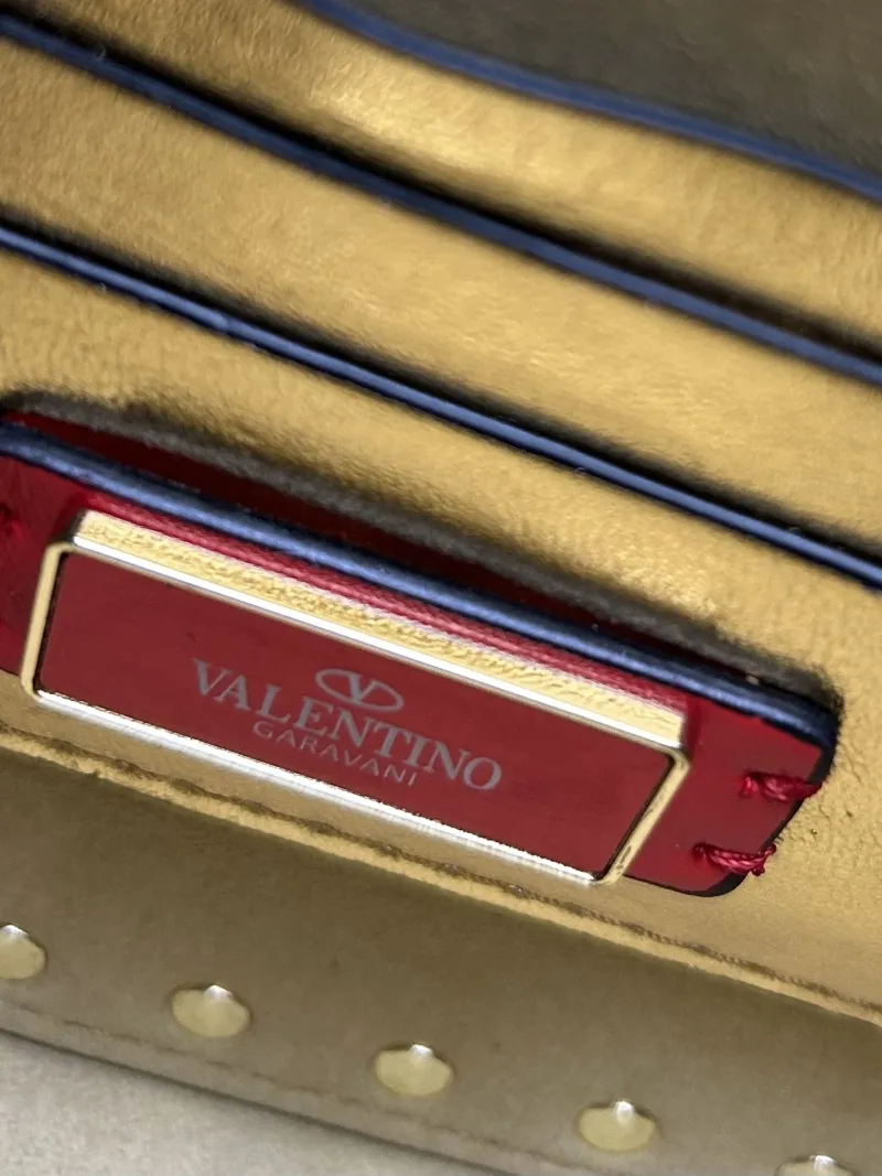 Valentino Gold Studded Crossbody Handbag 9892 - Image 9