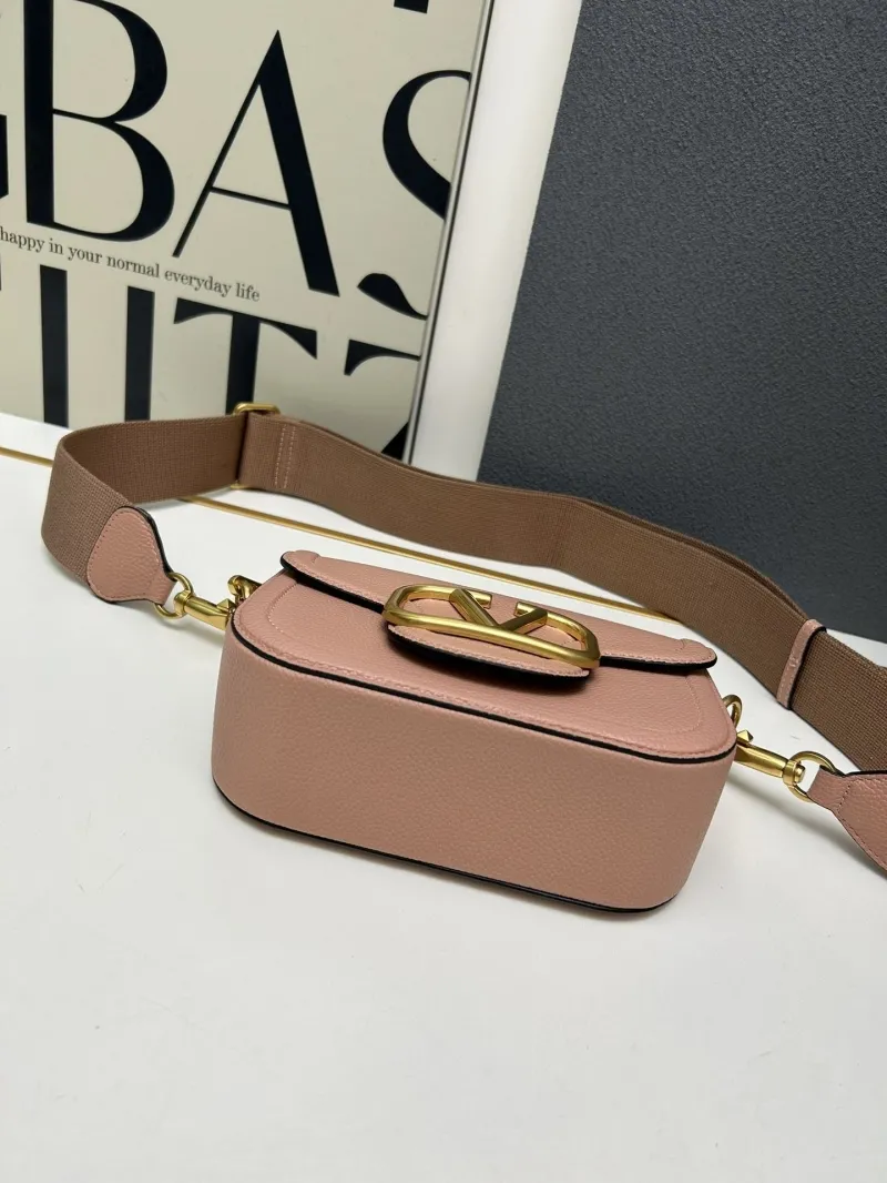 Valentino Pink Leather Crossbody Handbag Model 5026 - Image 5
