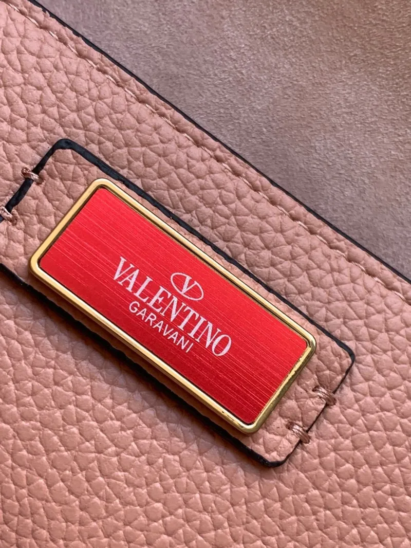 Valentino Pink Leather Crossbody Handbag Model 5026 - Image 9