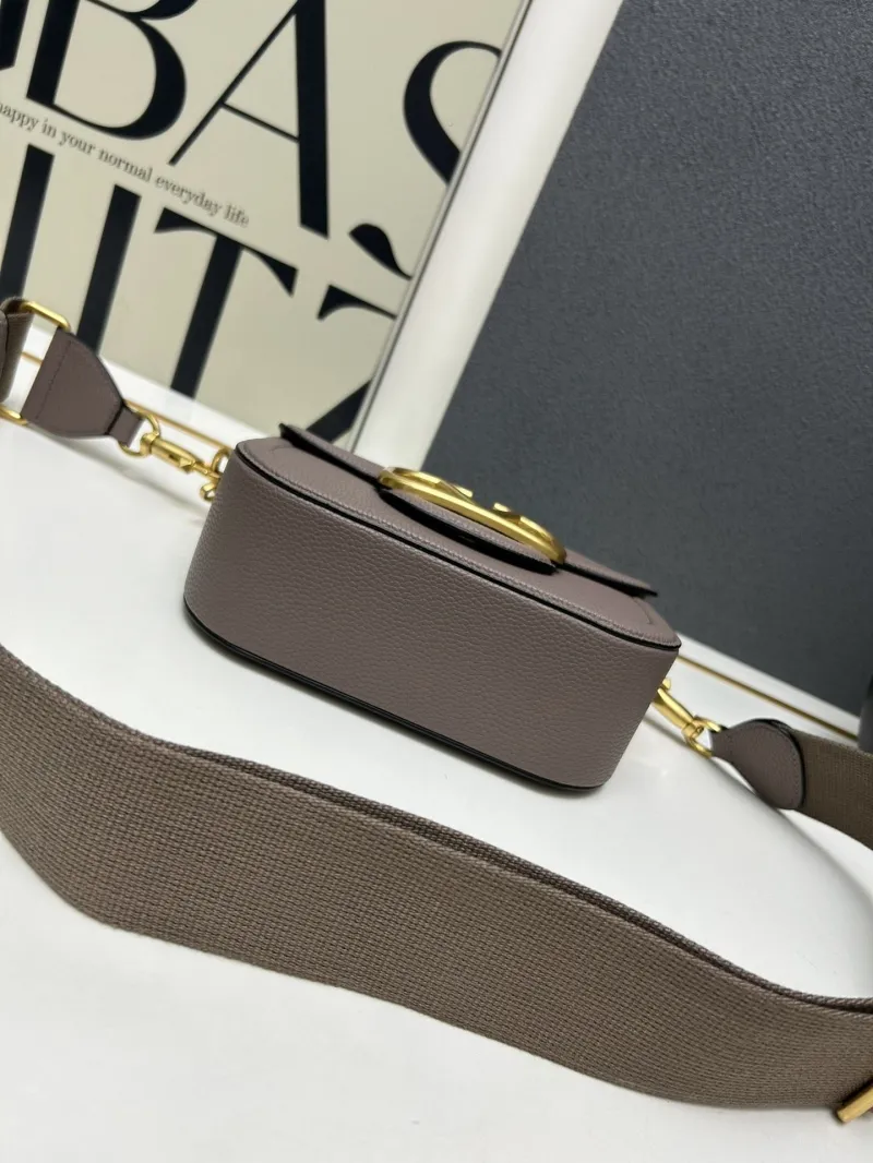 Valentino Taupe Leather Crossbody Bag 5026 - Image 5