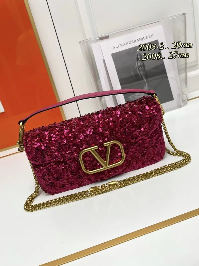 Alternative view of Valentino Fuchsia Sequin Chain Shoulder Bag