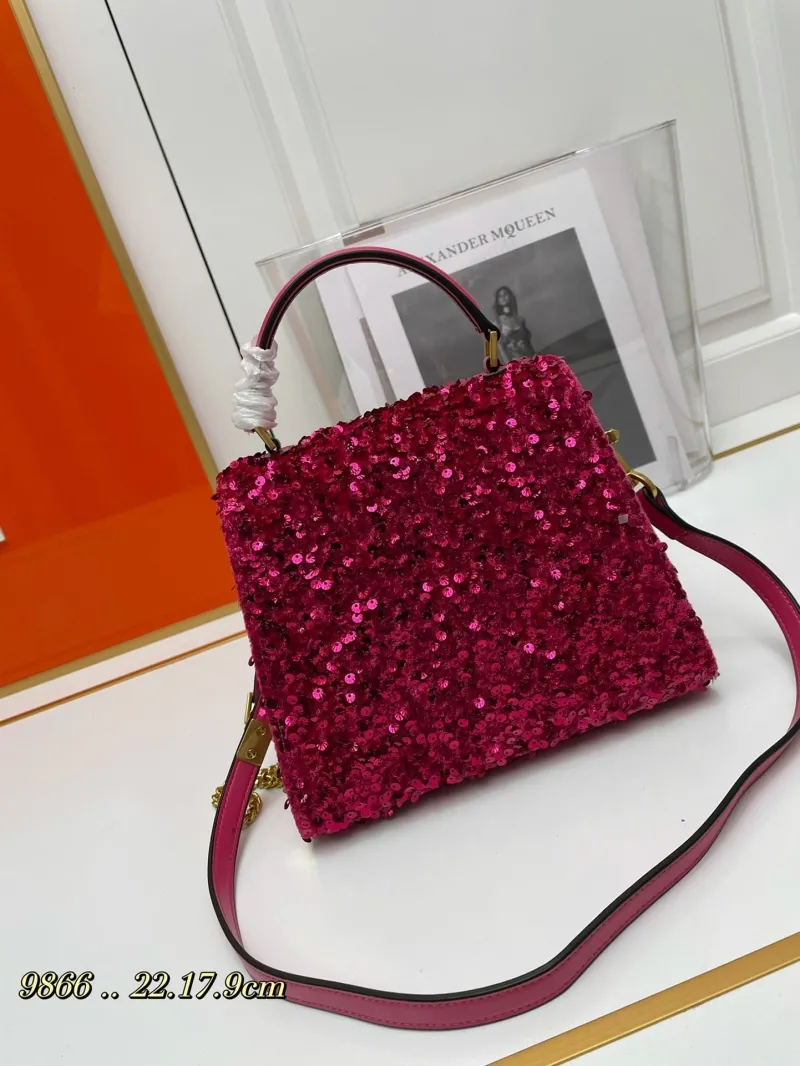 Alternative view of Valentino Fuchsia Sequin Top Handle Handbag 9866