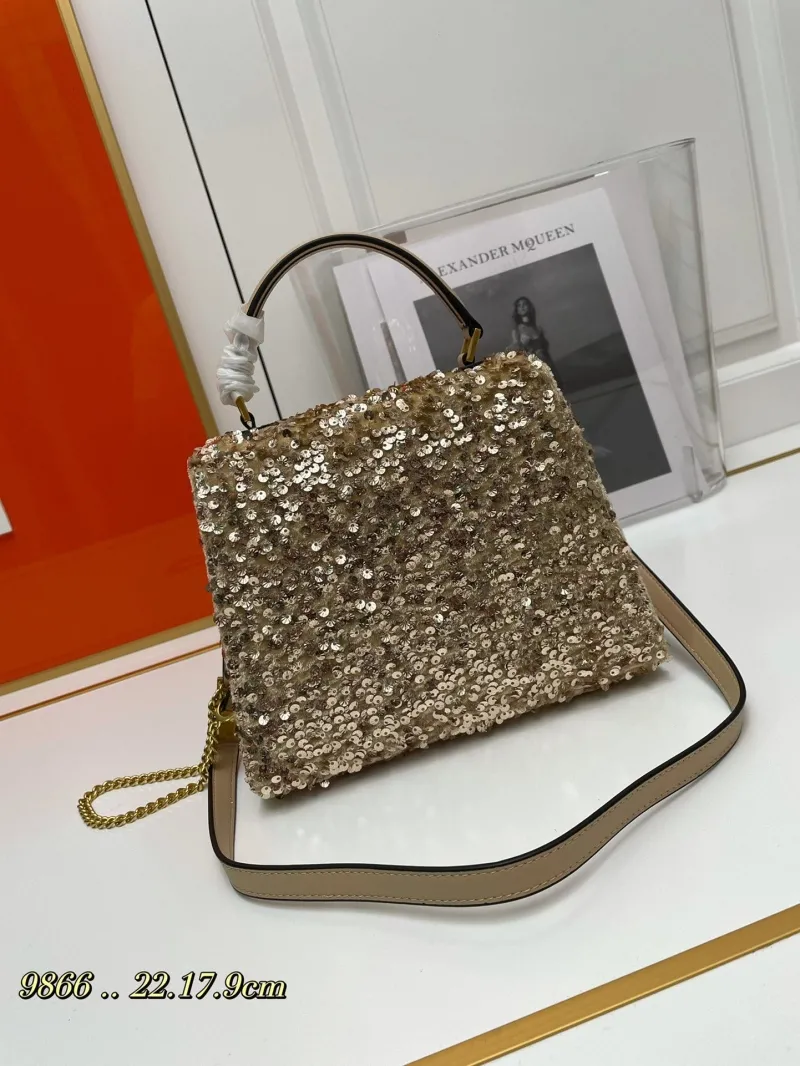 Alternative view of Valentino Gold Sequin Handbag 9866