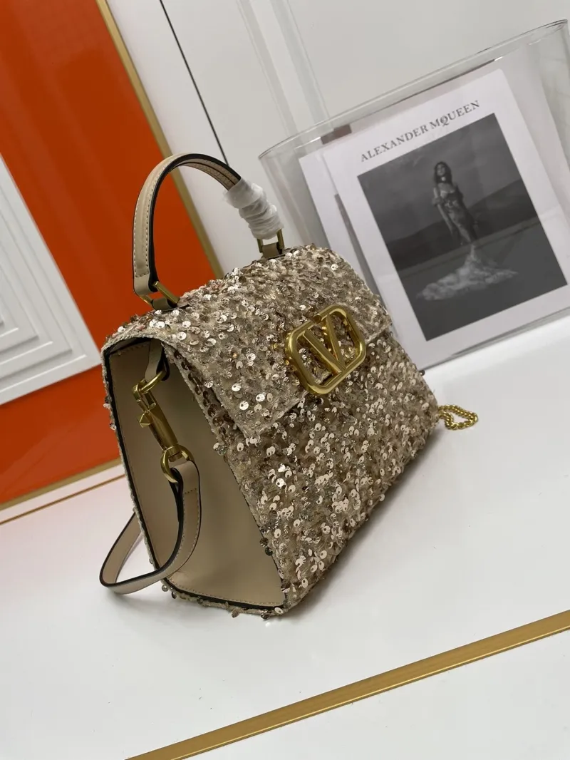 Valentino Gold Sequin Handbag 9866 - Image 3