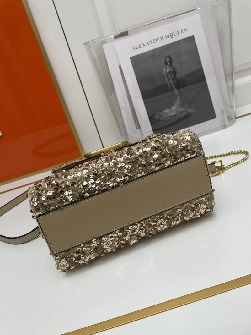 Valentino Gold Sequin Handbag 9866 - Image 4