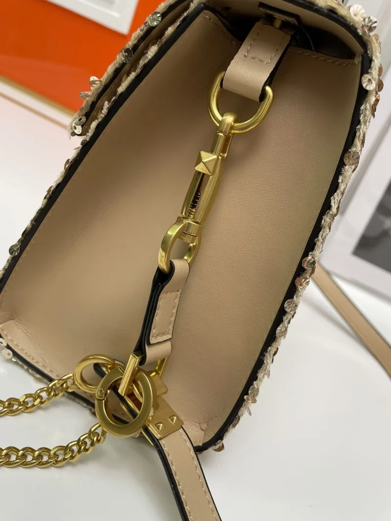 Valentino Gold Sequin Handbag 9866 - Image 6
