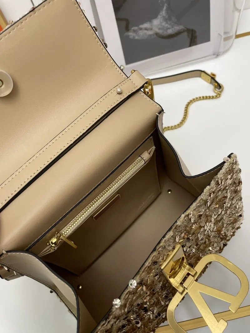 Valentino Gold Sequin Handbag 9866 - Image 7