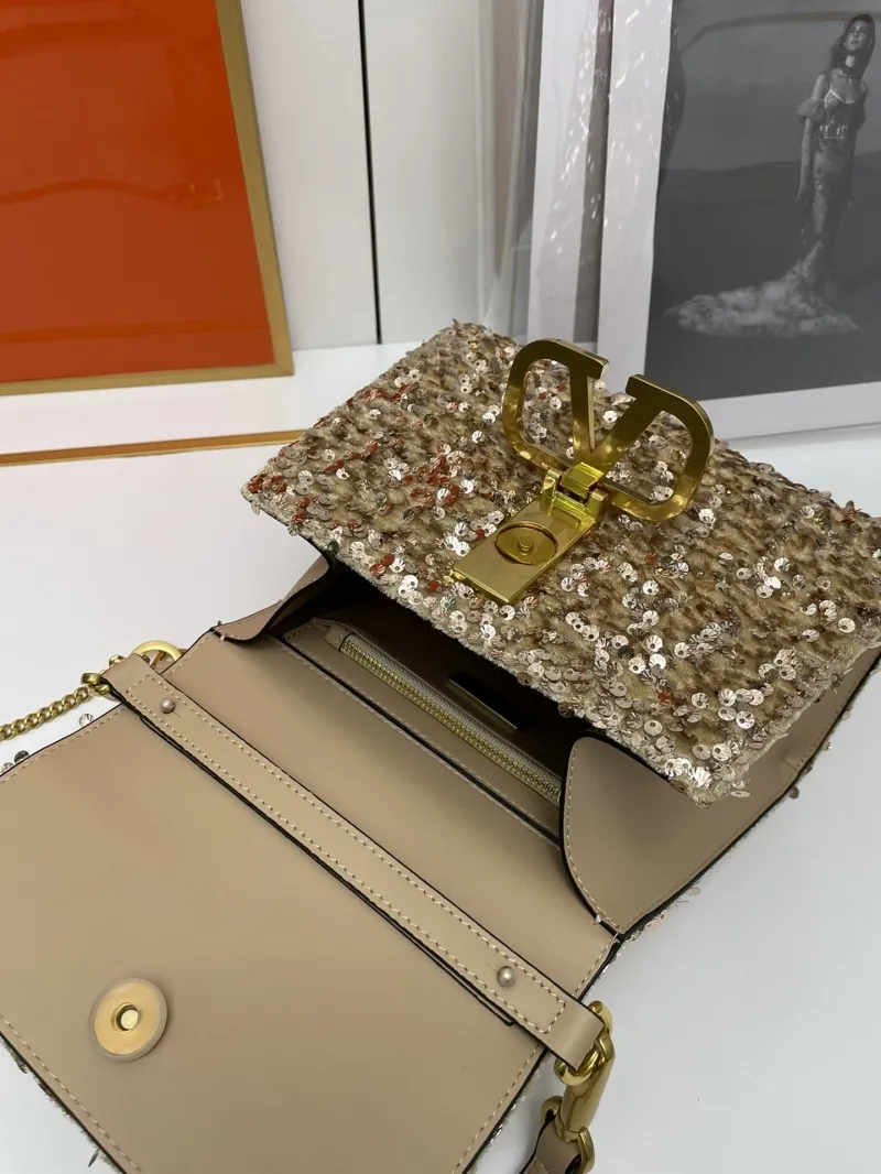 Valentino Gold Sequin Handbag 9866 - Image 9