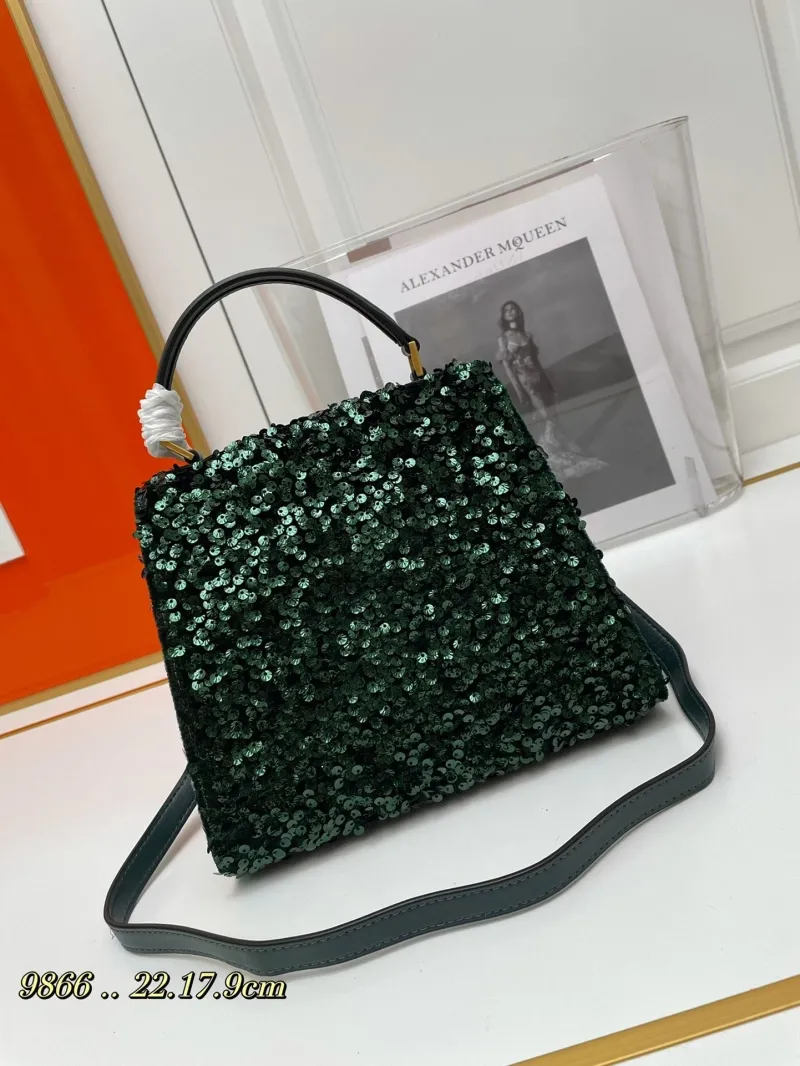 Alternative view of Valentino Dark Green Sequined Handbag 9866