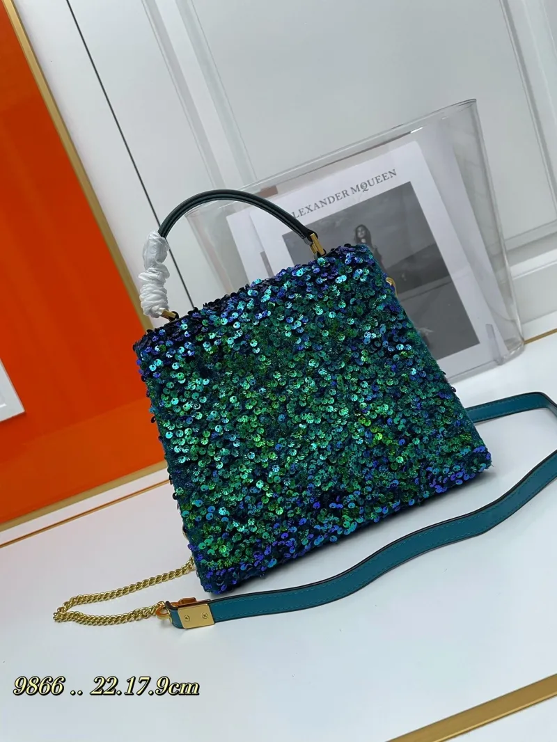 Alternative view of Valentino Sequined Teal Handbag 9866