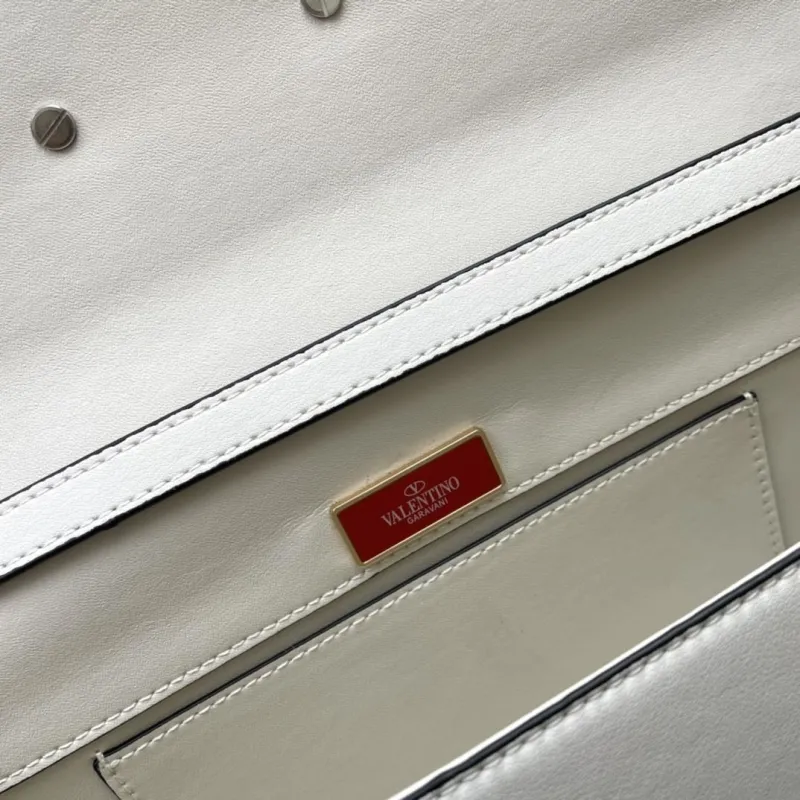 Valentino White Crystal Logo Chain Handbag Model 6008 Sizes 27cm 20cm - Image 8