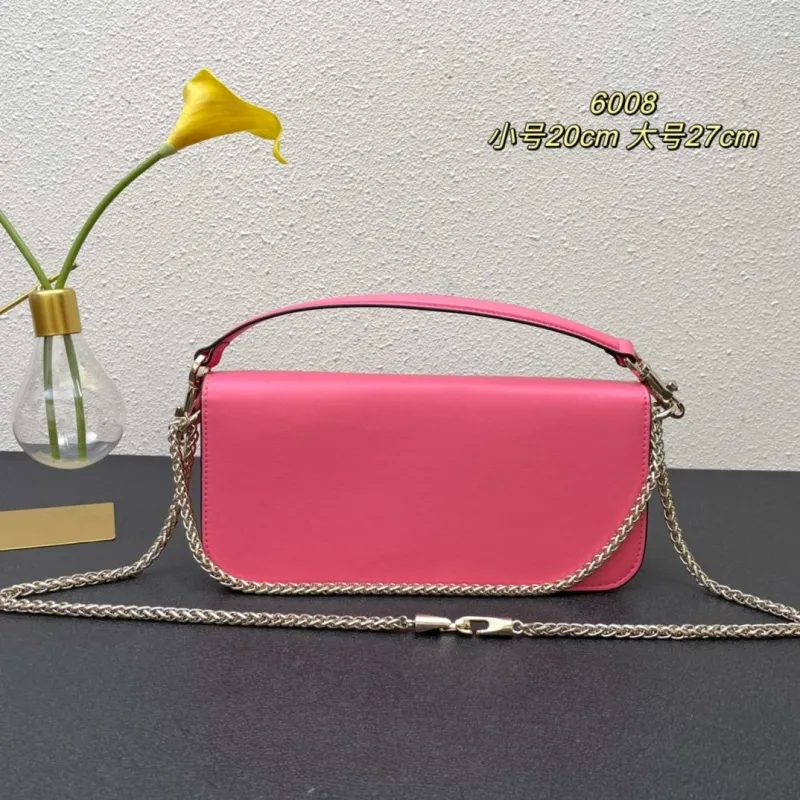 Alternative view of Valentino Pink Leather Chain Shoulder Bag 6008 Small Large