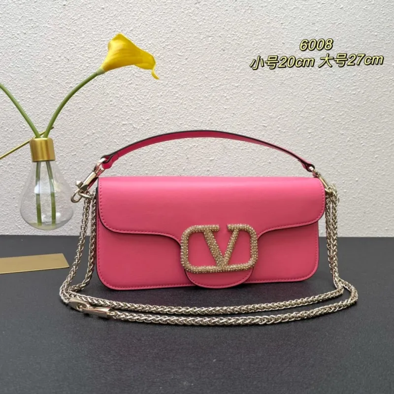 Valentino Pink Leather Chain Shoulder Bag 6008 Small Large - Image 3