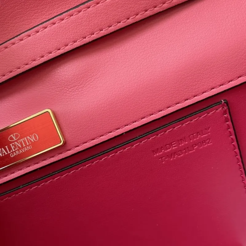 Valentino Pink Leather Chain Shoulder Bag 6008 Small Large - Image 9
