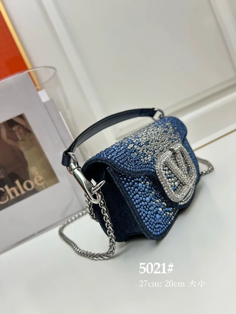 Alternative view of Valentino Blue Rhinestone Handbag Model 5021