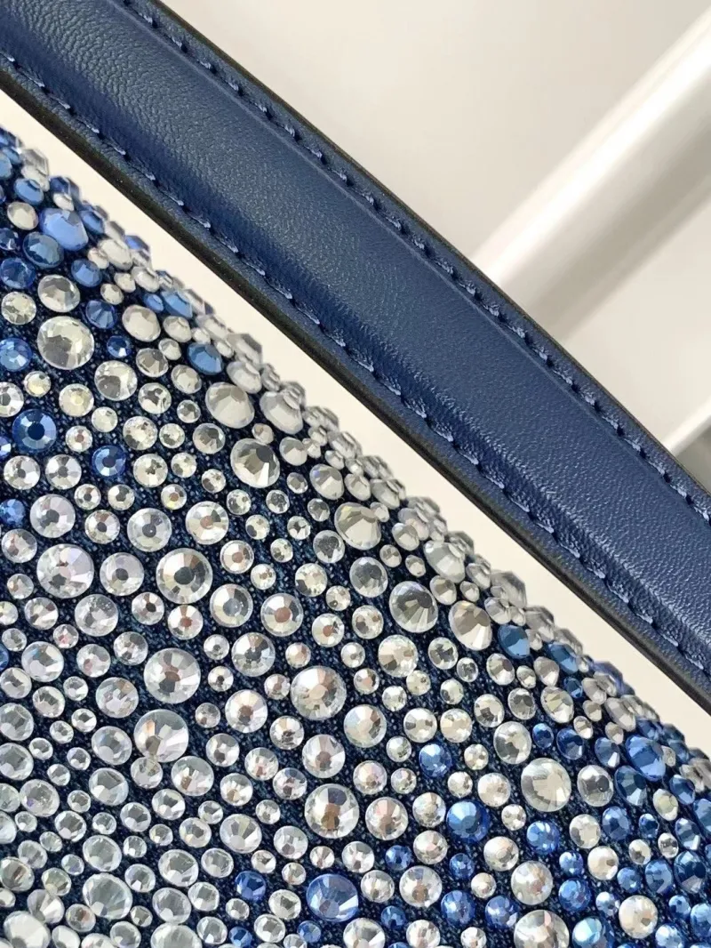 Valentino Blue Rhinestone Handbag Model 5021 - Image 5