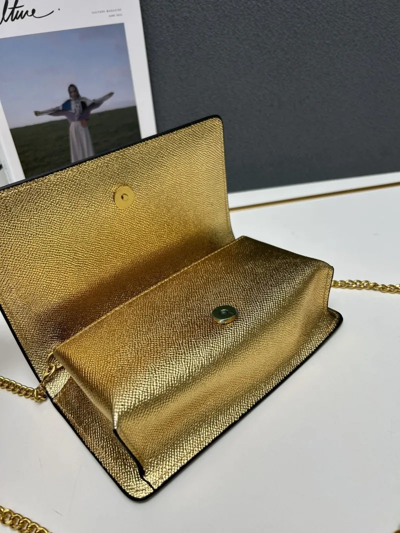 Valentino Gold Top Handle Crossbody Bag 9882 - Image 7