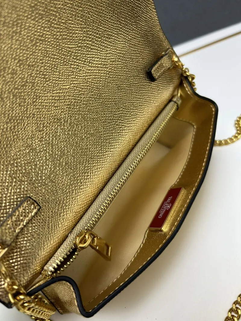 Valentino Gold Top Handle Crossbody Bag 9882 - Image 8