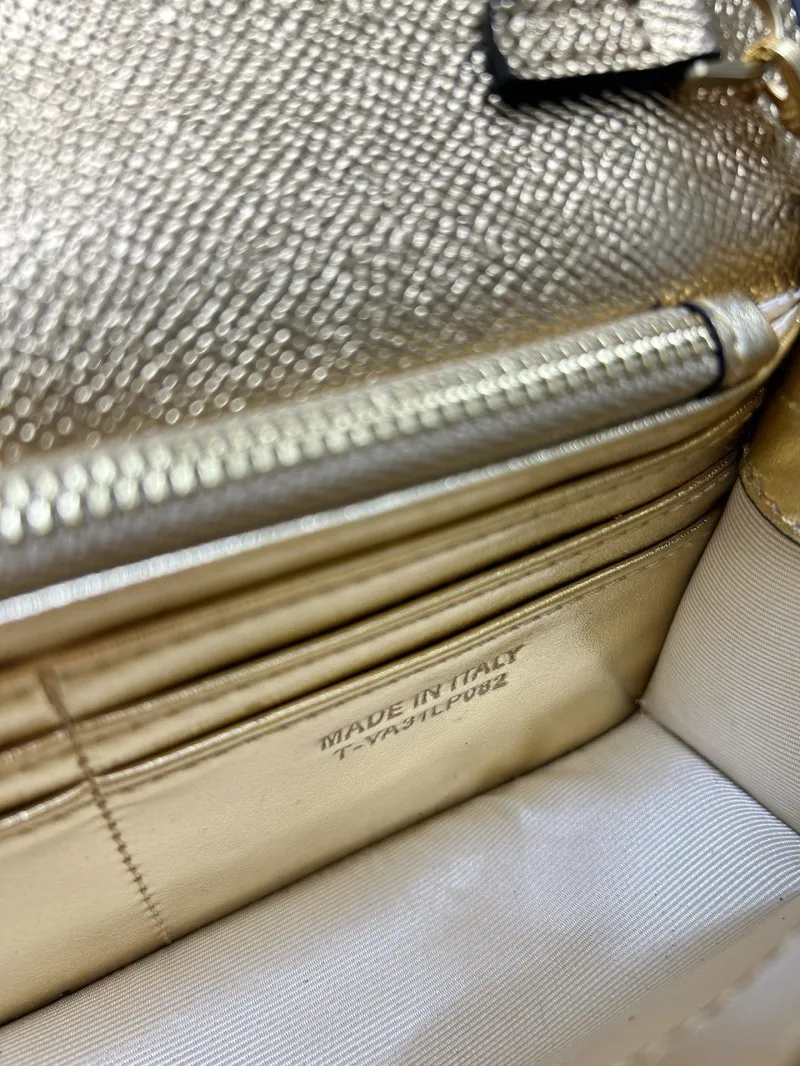 Valentino Gold Top Handle Crossbody Bag 9882 - Image 9