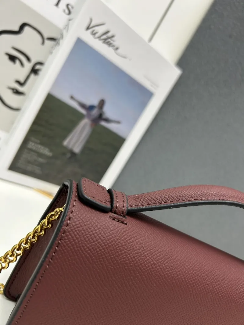 Valentino Burgundy Chain Crossbody Bag 9882 - Image 4