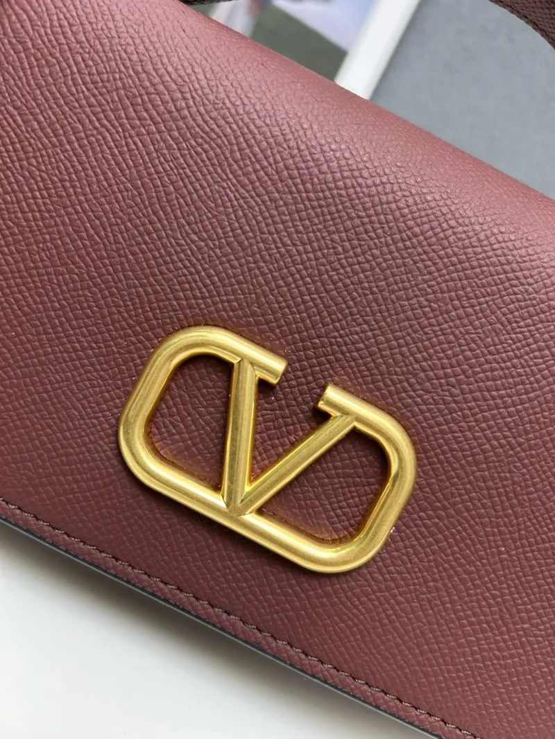Valentino Burgundy Chain Crossbody Bag 9882 - Image 5