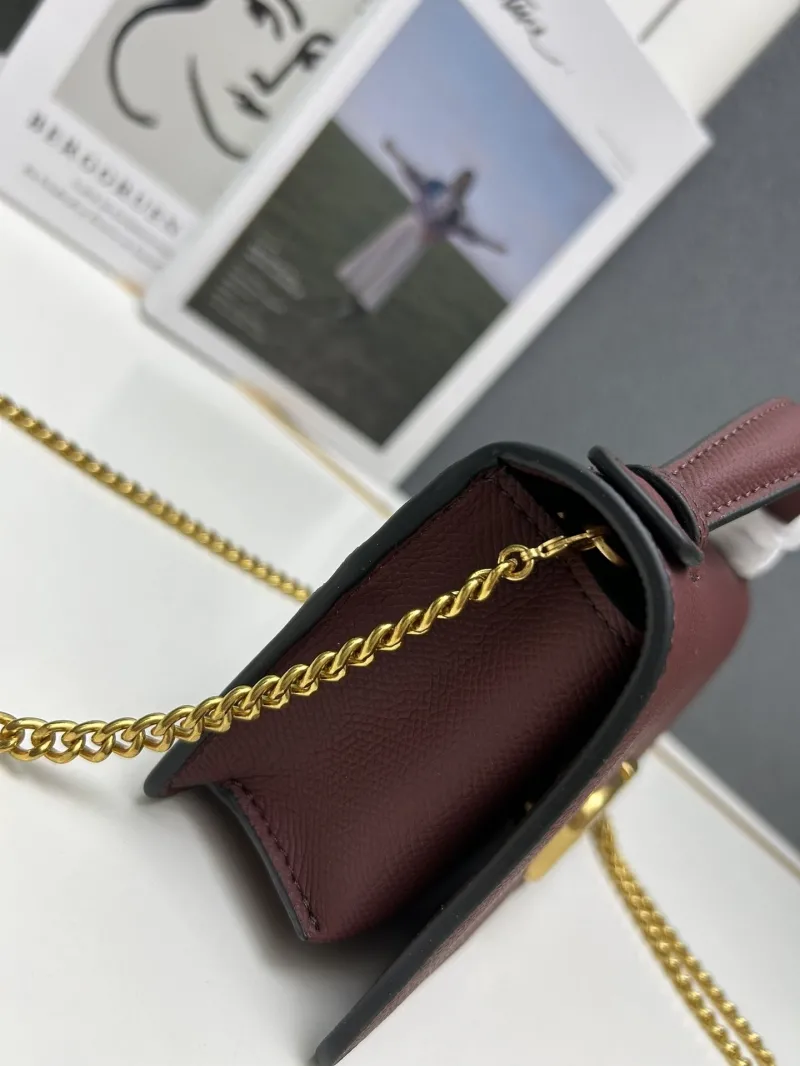 Valentino Burgundy Chain Crossbody Bag 9882 - Image 6