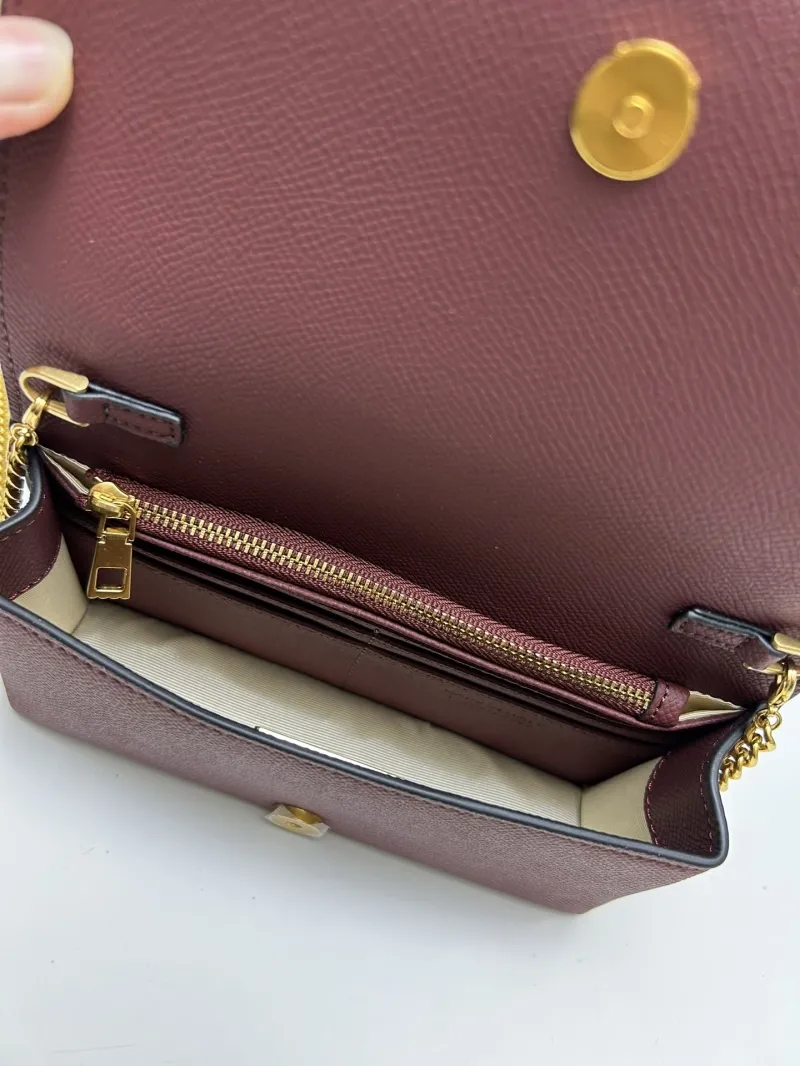Valentino Burgundy Chain Crossbody Bag 9882 - Image 8