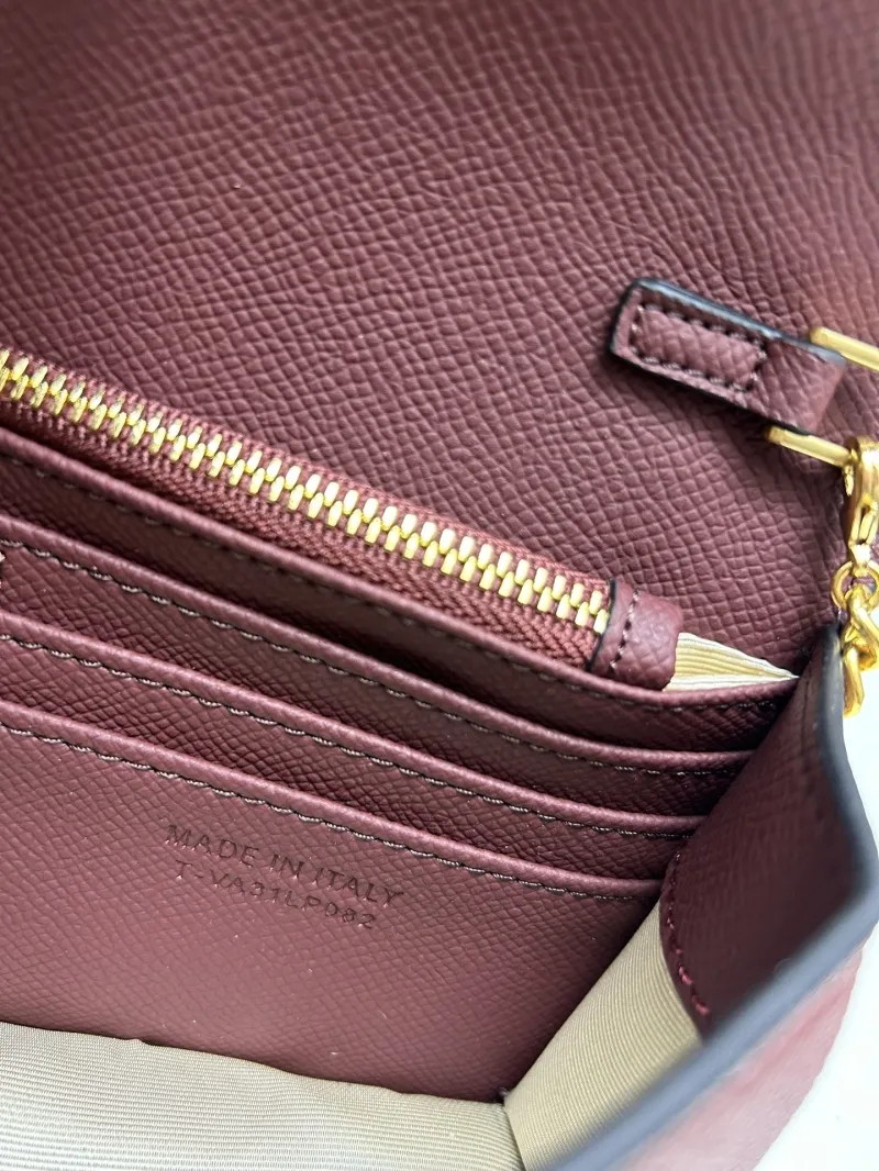 Valentino Burgundy Chain Crossbody Bag 9882 - Image 9