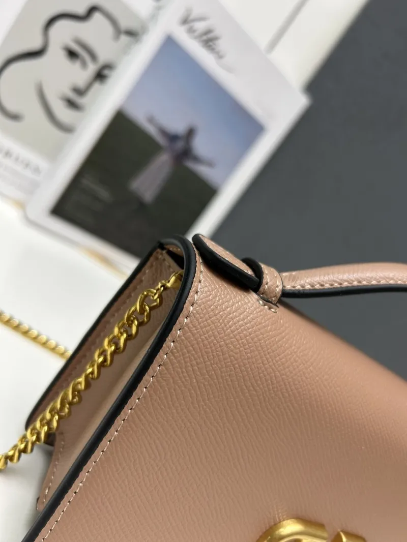 Valentino 9882 Nude Leather Crossbody Handbag - Image 4