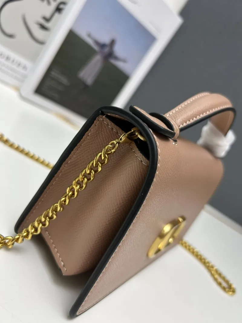 Valentino 9882 Nude Leather Crossbody Handbag - Image 6