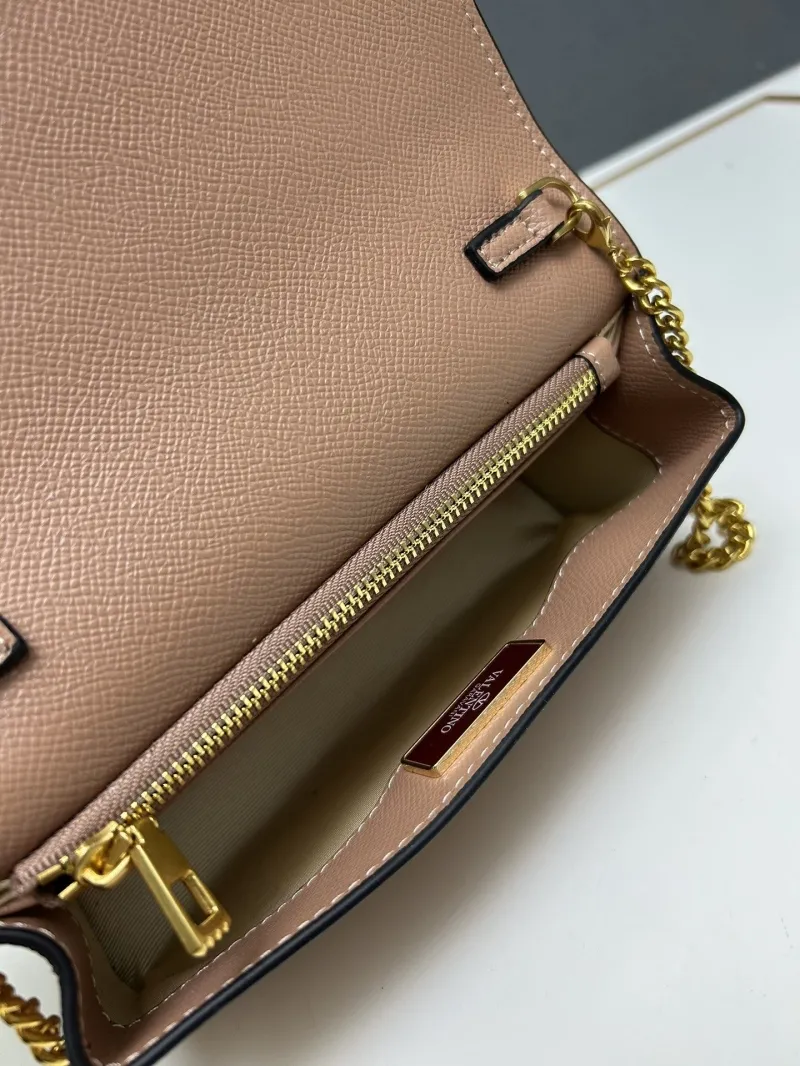 Valentino 9882 Nude Leather Crossbody Handbag - Image 8