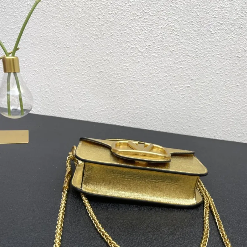 Valentino Gold Small Crossbody Bag 5008-2 - Image 7
