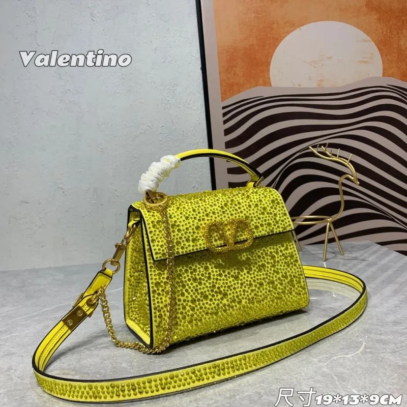Alternative view of Valentino Yellow Crystal Embellished Handbag 663 19x13x9CM