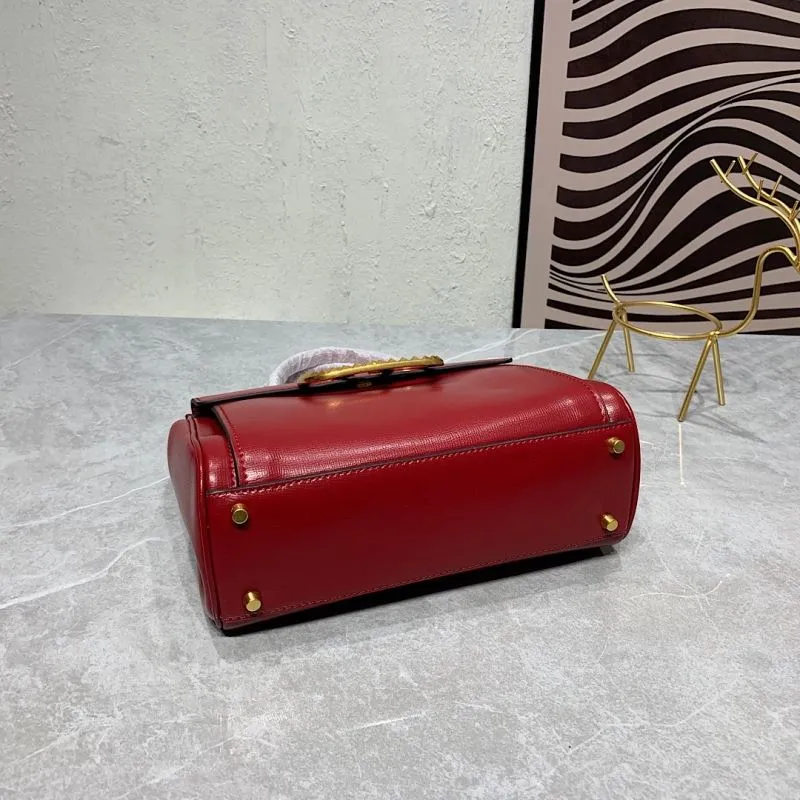Valentino Red Leather Handbag 669 - Image 7