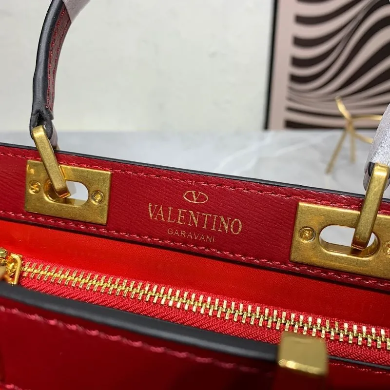 Valentino Red Leather Handbag 669 - Image 9