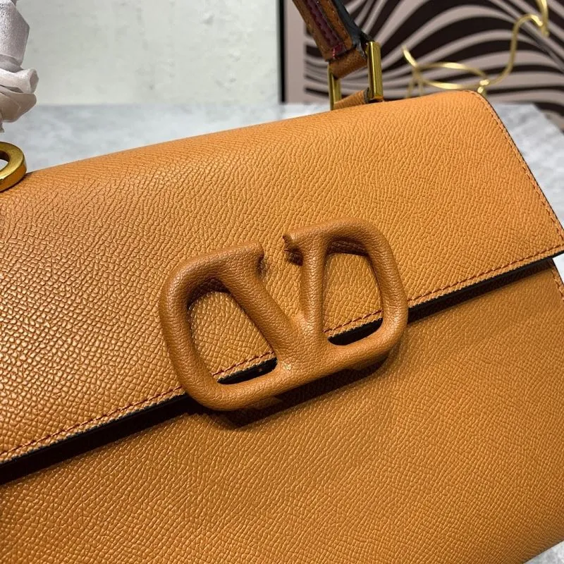 Valentino Brown Leather Top Handle Handbag 672 - Image 4