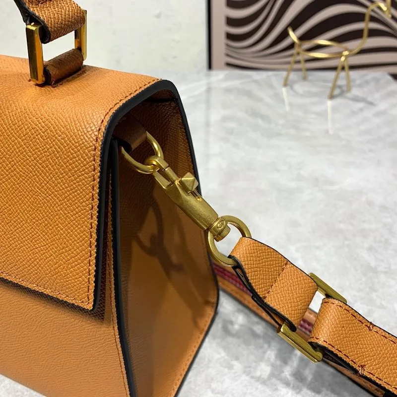 Valentino Brown Leather Top Handle Handbag 672 - Image 5