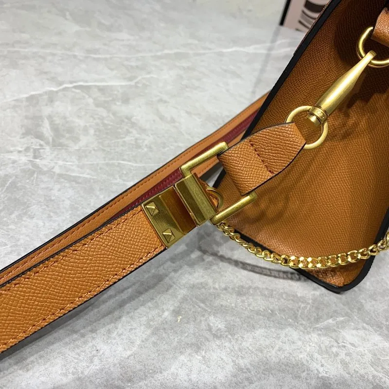 Valentino Brown Leather Top Handle Handbag 672 - Image 6