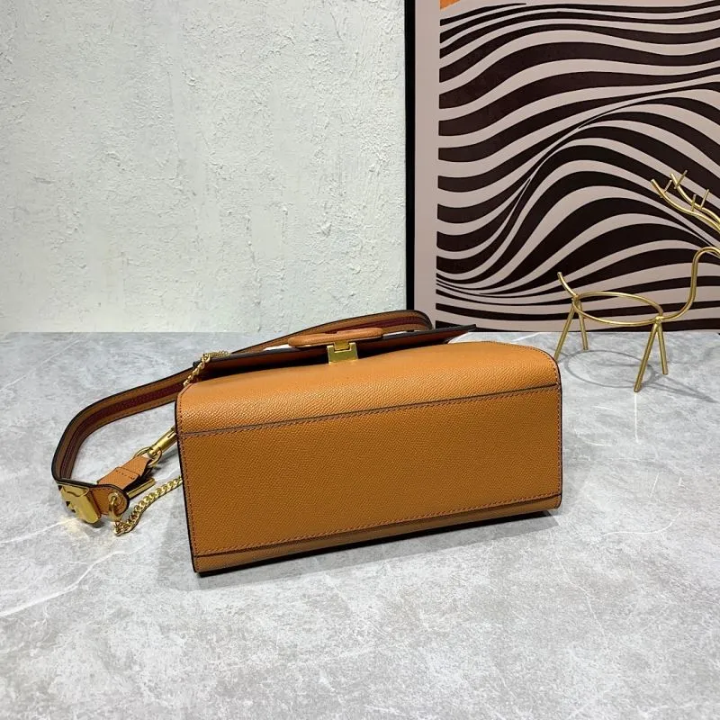Valentino Brown Leather Top Handle Handbag 672 - Image 7
