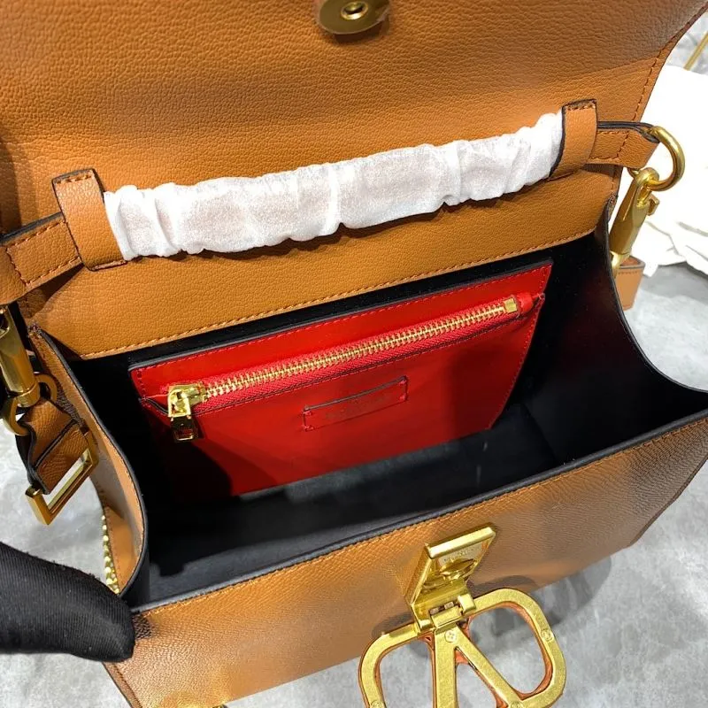 Valentino Brown Leather Top Handle Handbag 672 - Image 8