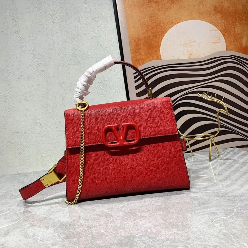 Valentino Red Leather Shoulder Handbag 673