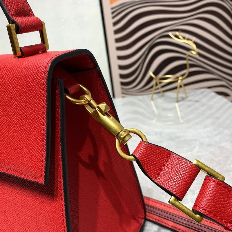 Valentino Red Leather Shoulder Handbag 673 - Image 5