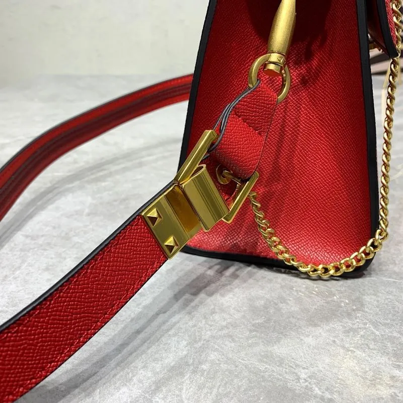 Valentino Red Leather Shoulder Handbag 673 - Image 6