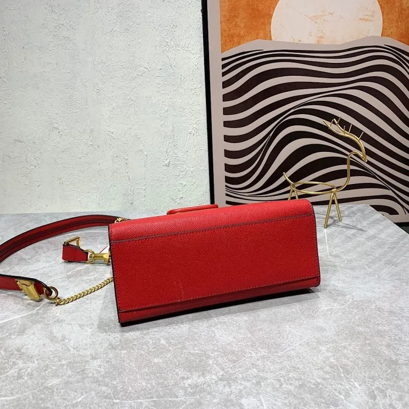 Valentino Red Leather Shoulder Handbag 673 - Image 7