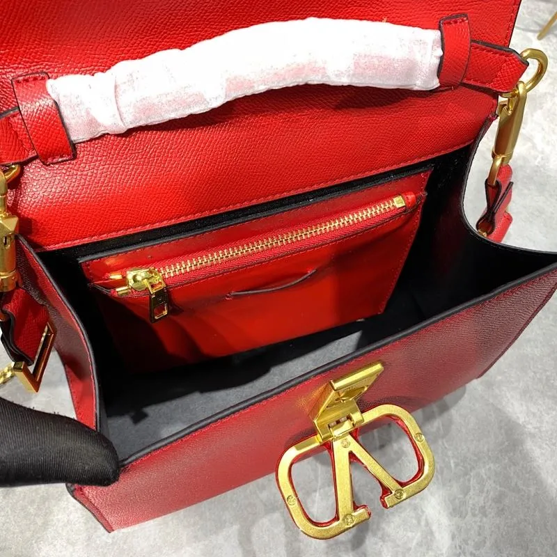 Valentino Red Leather Shoulder Handbag 673 - Image 8