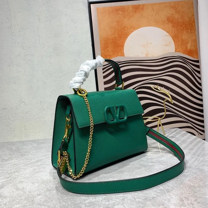 Alternative view of Valentino Green Leather Handbag with Chain Strap 675