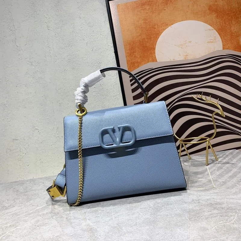 Valentino Light Blue Leather Handbag 678